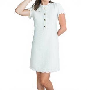 NEW SAIL TO SABLE ruffle neck shift dress in cream